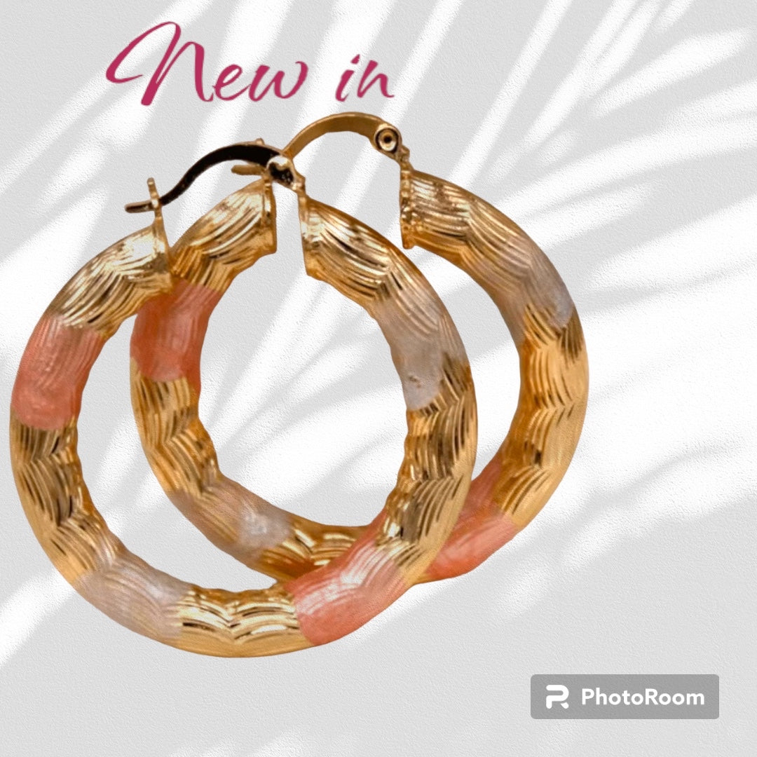 Gold and pink hoops