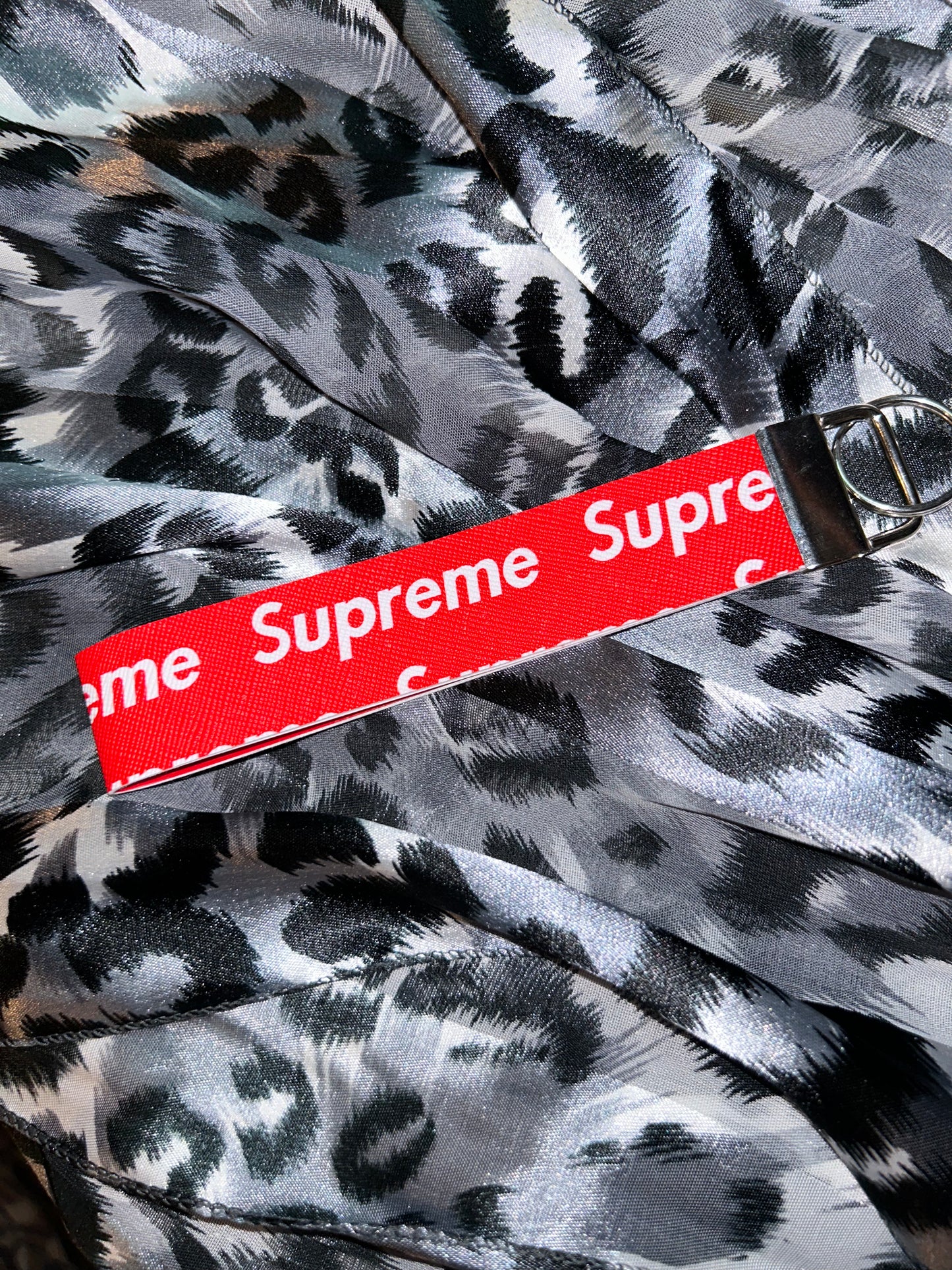 Supreme inspired keychain wristlet