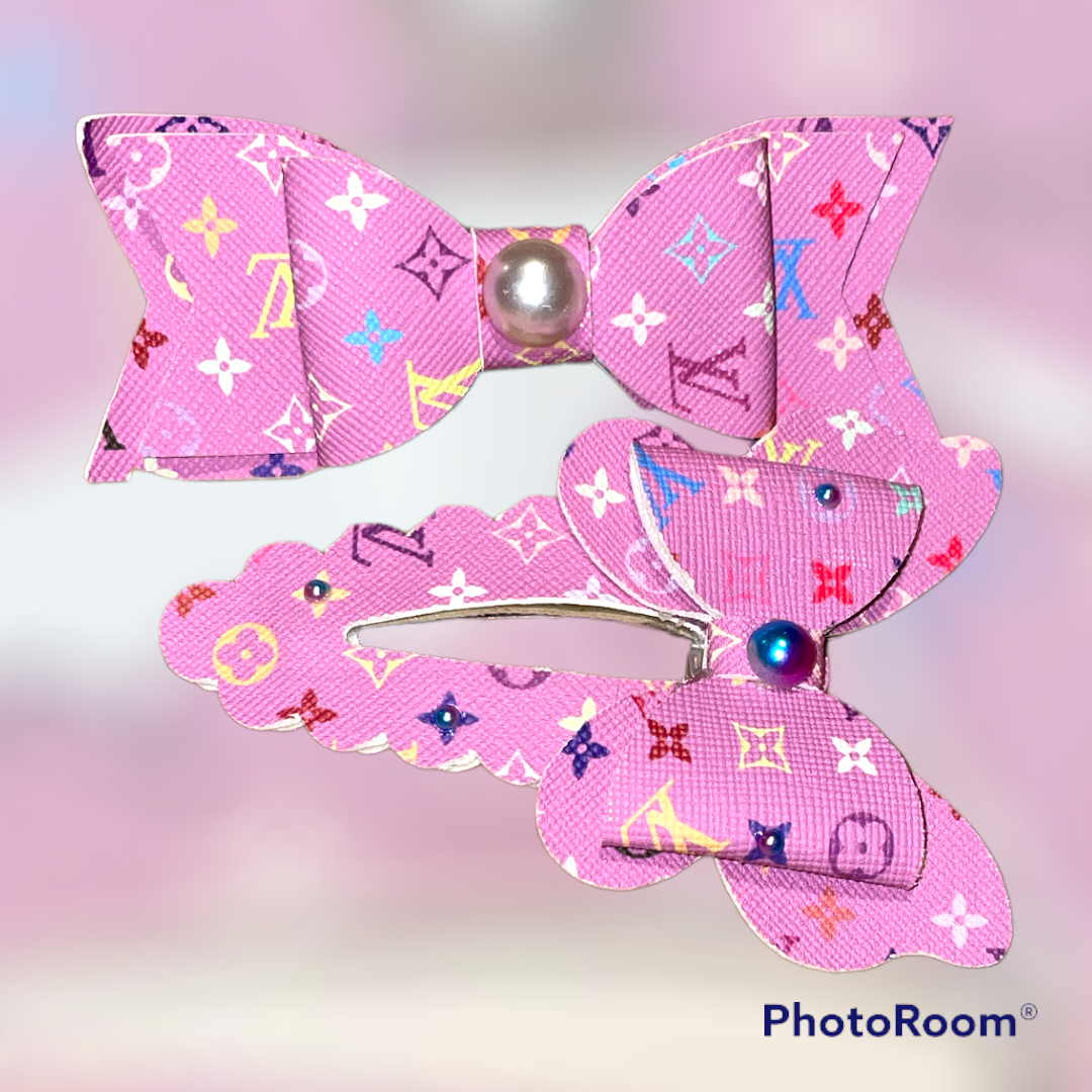 Inspired Lv hair bow