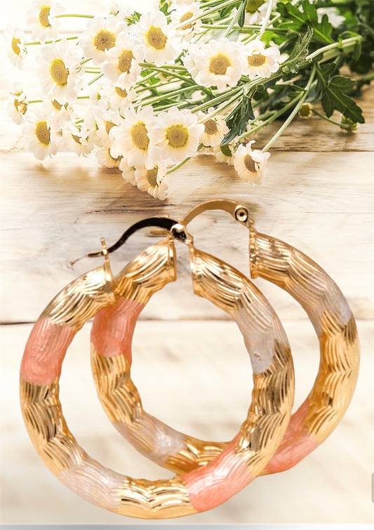 Gold and pink hoops