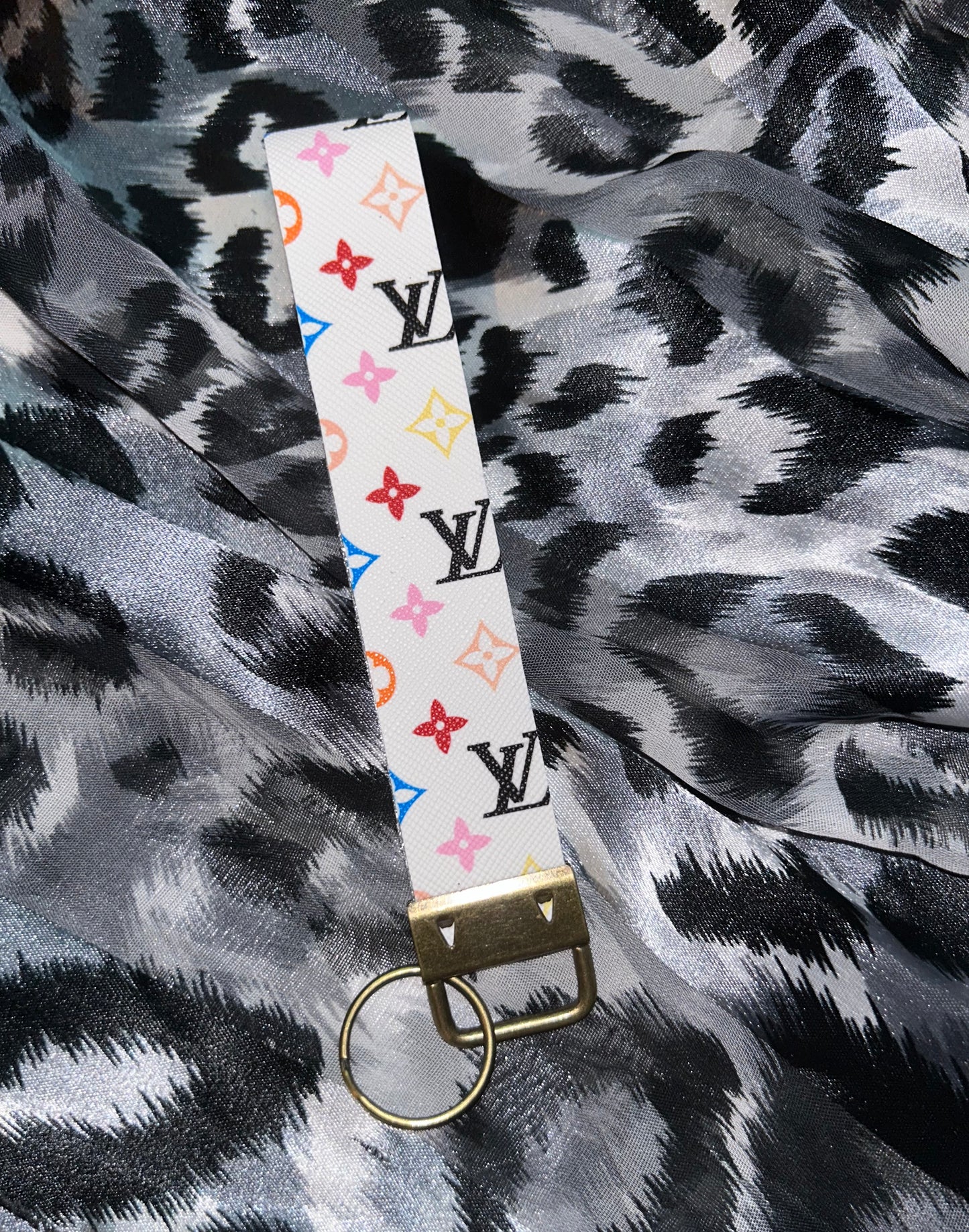 Colorful Lv inspired wristlet