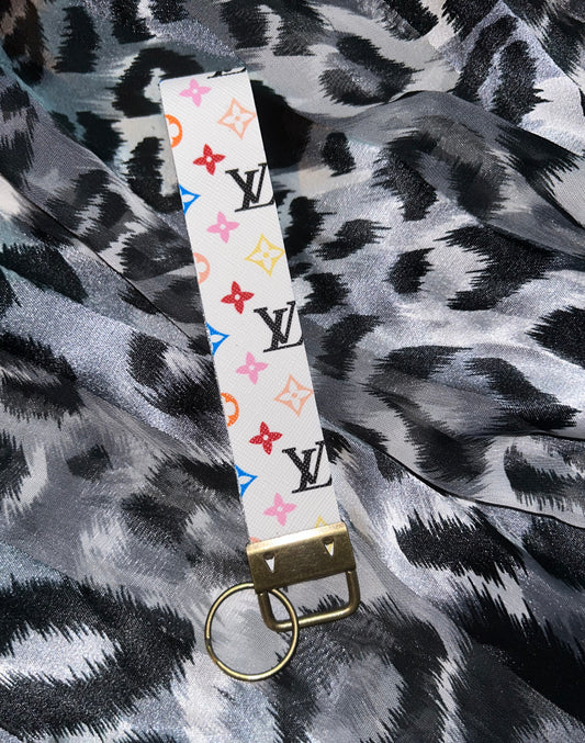 Colorful Lv inspired wristlet