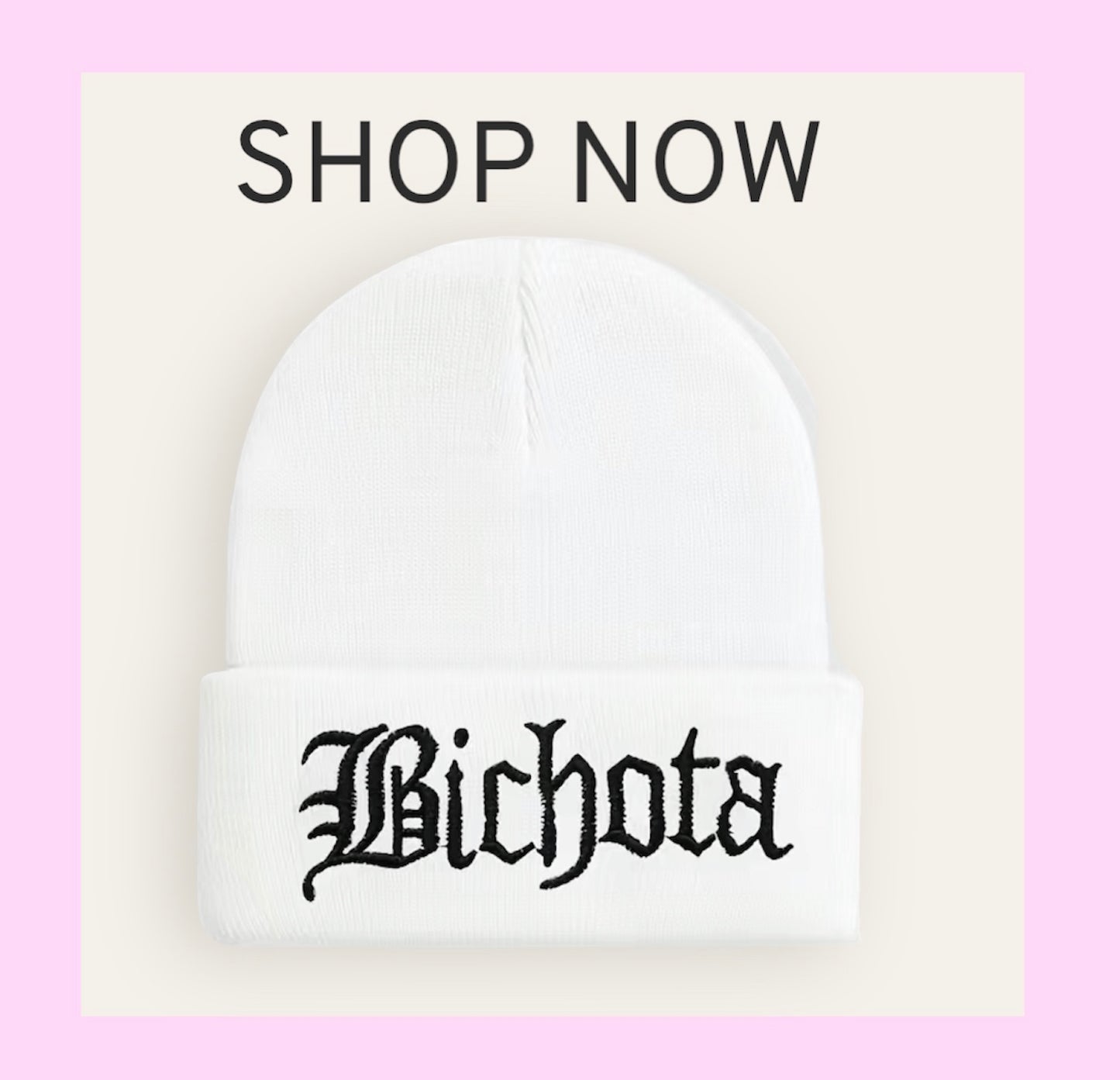 Bichota White beanie hat