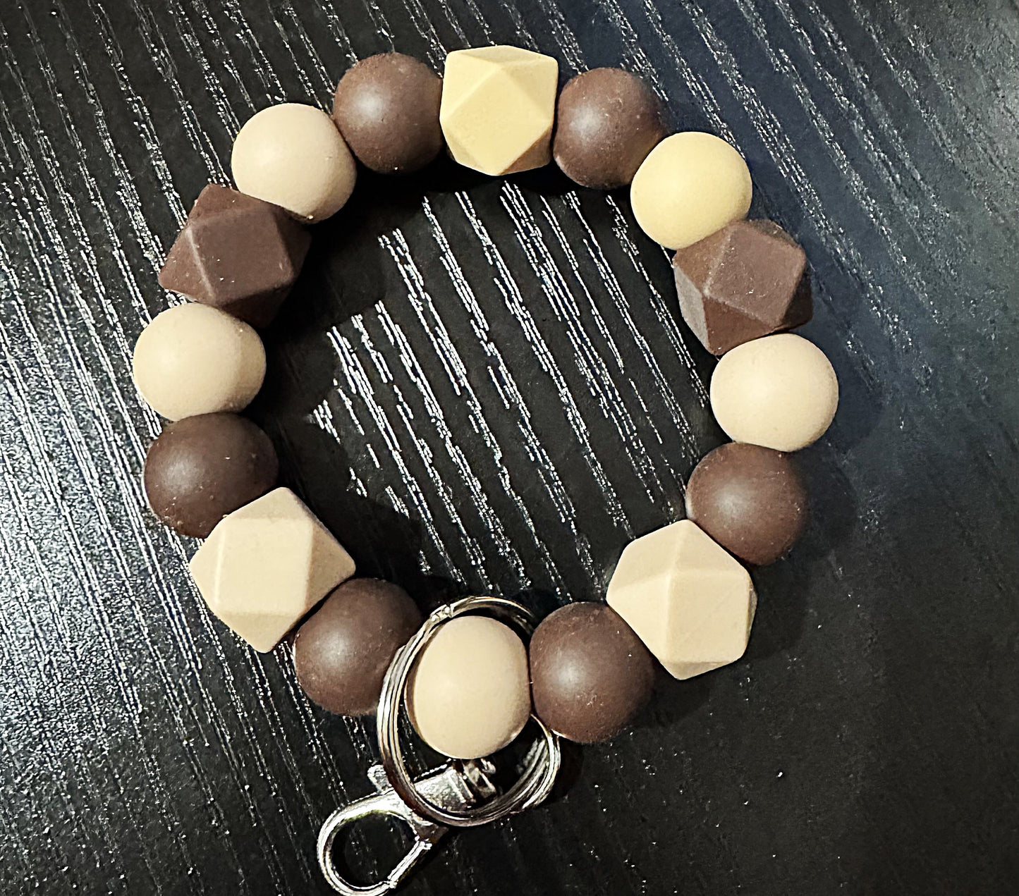 wristlet silicone beaded keychain