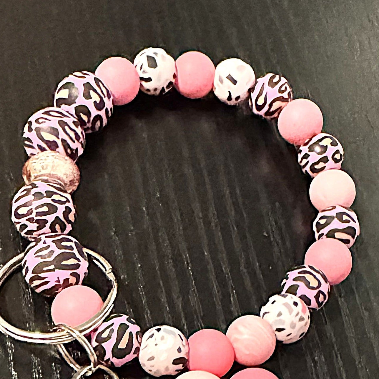 wristlet pink leopard