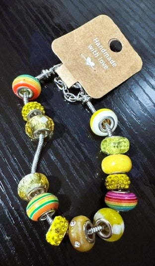 PANDORA INSPIRED BRACLETS COLORFUL ACRYLIC STYLE BEADS
