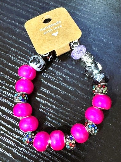 PANDORA INSPIRED BRACLETS COLORFUL ACRYLIC STYLE BEADS