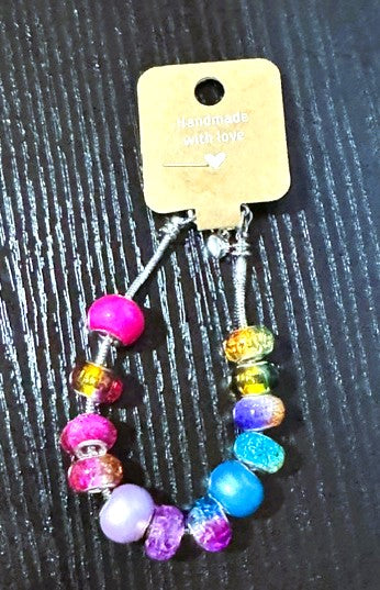 PANDORA INSPIRED BRACLETS COLORFUL ACRYLIC STYLE BEADS