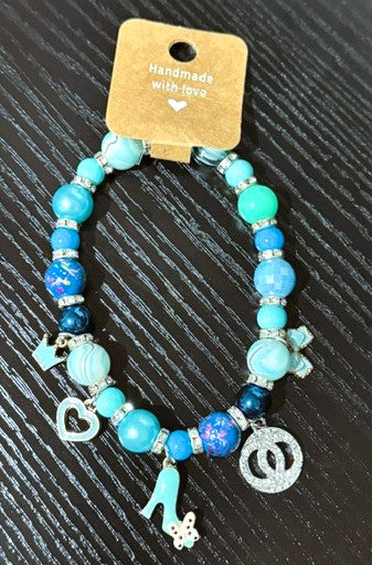 PANDORA INSPIRED BRACLETS COLORFUL ACRYLIC STYLE BEADS
