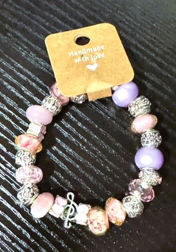 PANDORA INSPIRED BRACLETS COLORFUL ACRYLIC STYLE BEADS