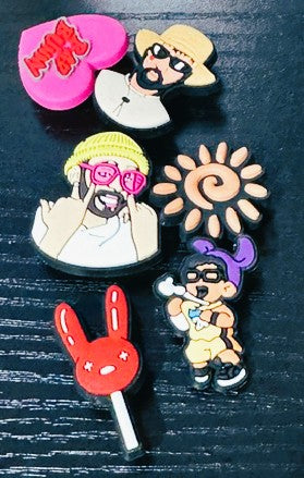 Inspired Bad Bunny CROC CHARMS  6 PC PCK