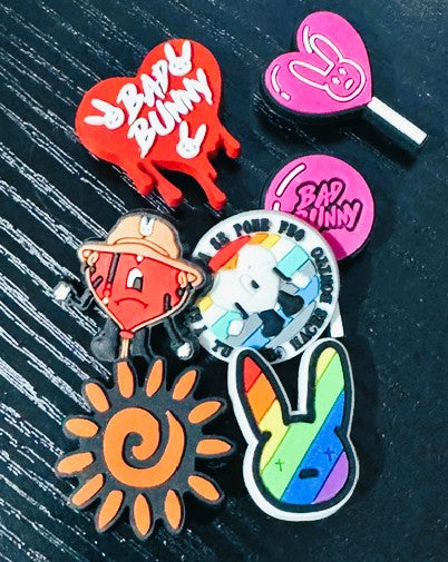 Inspired Bad Bunny CROC CHARMS  6 PC PCK