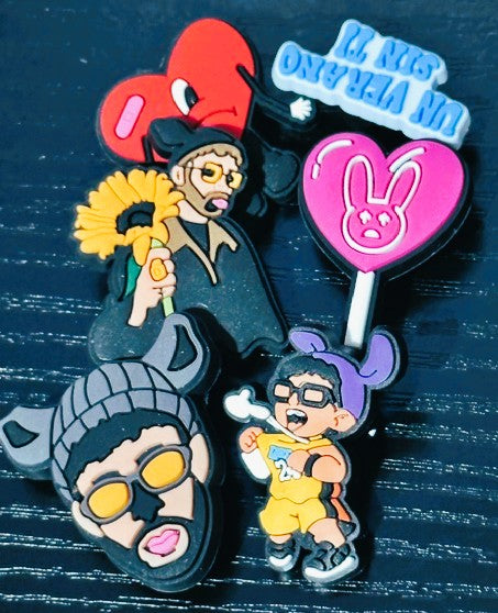 Inspired Bad Bunny CROC CHARMS  6 PC PCK