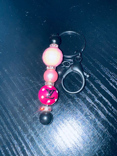 randon key chains  colorful focal beads