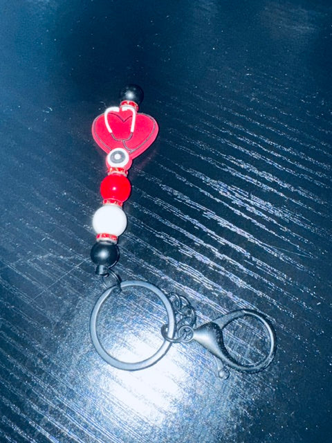 randon key chains  colorful focal beads