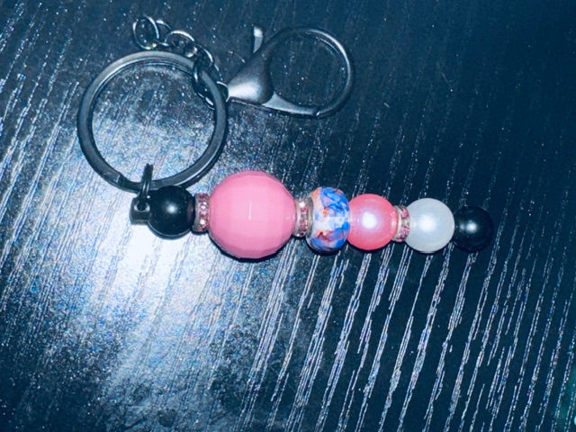 randon key chains  colorful focal beads